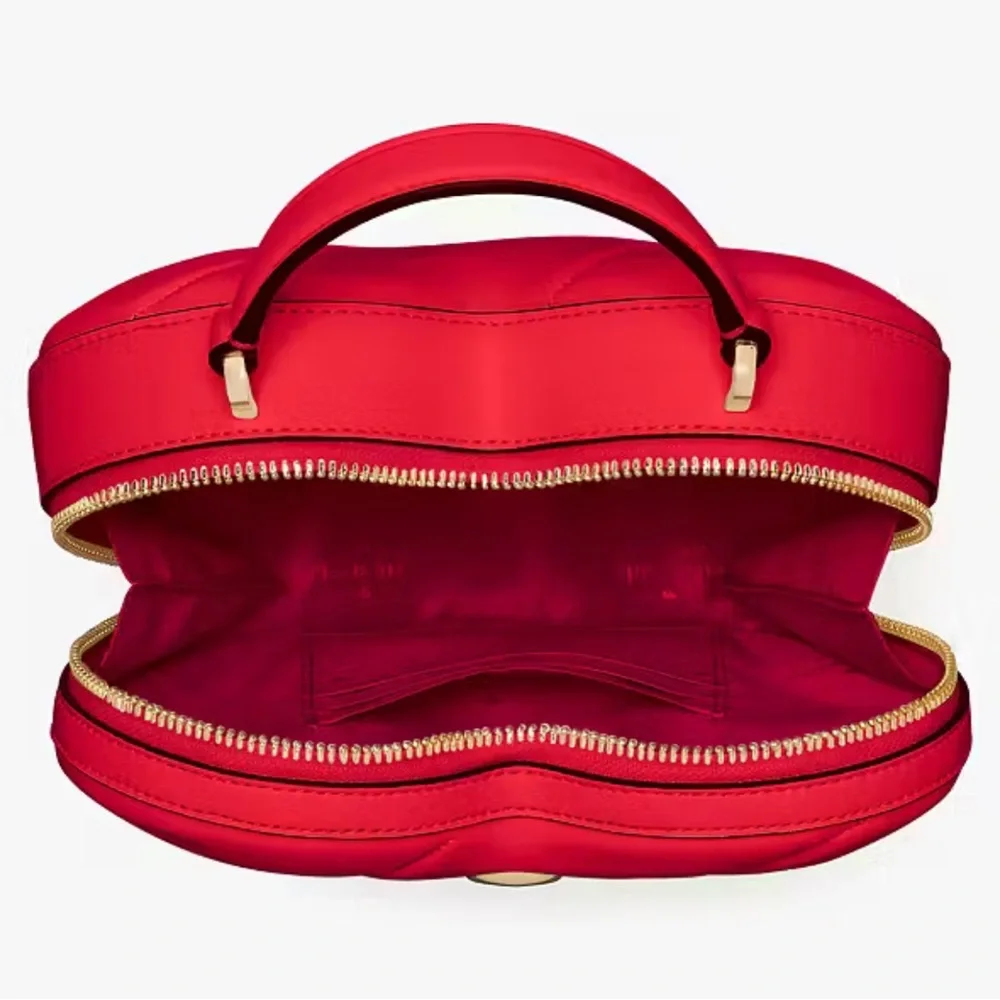 Kate Spade Love Shack Quilted 3D Heart Crossbody Ruby Red
